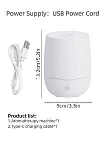 1 件 USB 供电精油扩散器，带 LED 情绪灯 - 超声波香薰加湿器，适用于卧室、办公室和家庭 - 免电池桌面空气净化器 - 彩色 - 查看 2