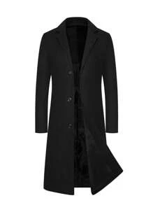 Chaqueta cortavientos de media longitud con botones de color liso para hombre