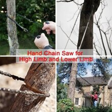 53 Inch 68 Teeth Rope Saw High Reach Tree Limb Hand Rope Chain Saw Foldable - Red - View 8