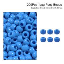 100/200pcs Acrylic Pony Beads Multicolor Plastic Bucket Beads For Jewelry Making DIY Braid Bracelet Necklace Pendant