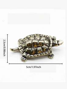 1pc Solid Copper Sophisticated Turtle, Feng Shui Tortoise Home Decor Accessory Best Gifts Birthday Graduation - Bronze - View 7