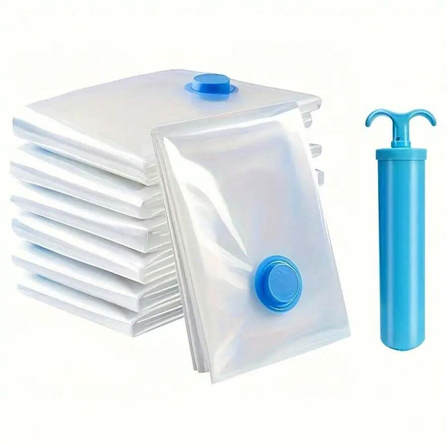 Túi nén chân không, Túi đựng đồ trong suốt, Túi đóng gói chân không gia dụng, Túi đựng đồ du lịch và công tác, Đồ lưu trữ đồ giường và quần áo, Túi nén chân không tiện lợi, Quần áo và đồ giường chống ẩm ký túc xá, Gia đình chuyển nhà và đóng gói, Túi đựng đồ tiện lợi khi đi du lịch - Nhiều màu - Xem 1