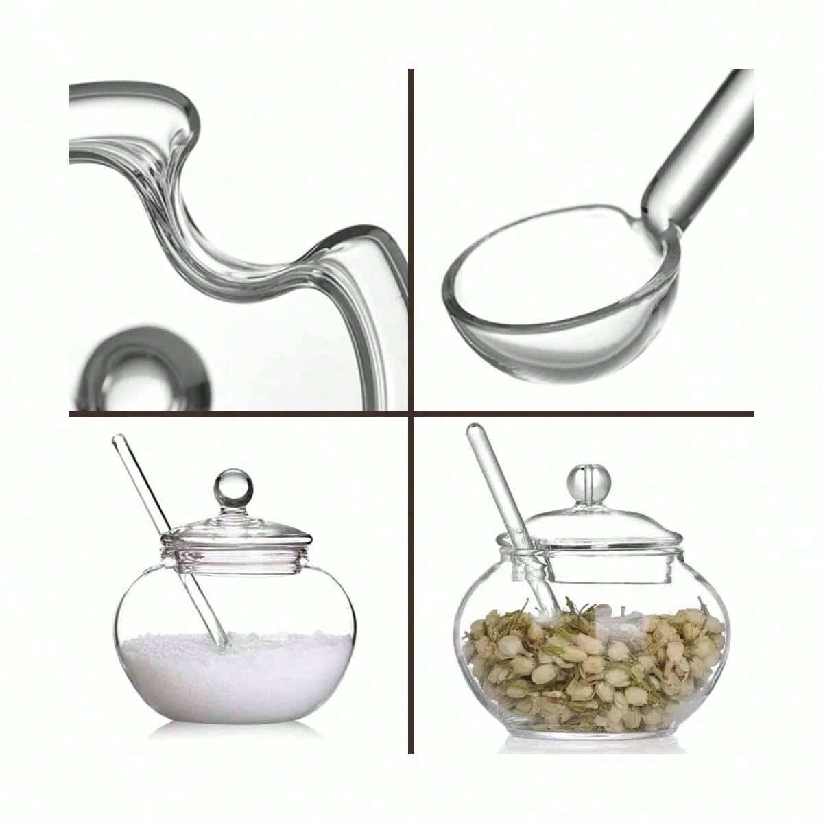 Transparent Flower Tea Glass Tea Can High Borosilicate Candy Can