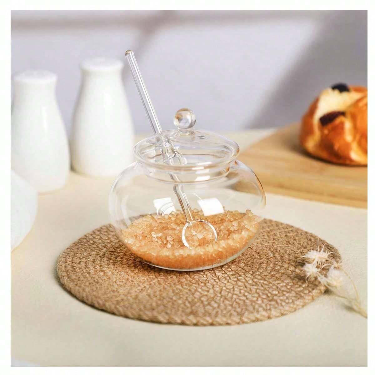 Transparent Flower Tea Glass Tea Can High Borosilicate Candy Can