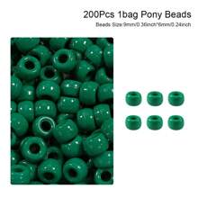 100/200pcs Acrylic Pony Beads Multicolor Plastic Bucket Beads For Jewelry Making DIY Braid Bracelet Necklace Pendant