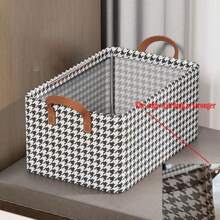 1pc Bedroom Fabric Collapsible Storage Box With Steel Frame, Pants/Clothing Organizer Box For Home