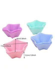 12 chiếc cốc đựng bánh bằng silicon cao cấp - Khuôn nướng bánh muffin tròn chống dính, dễ tháo lắp, có thể tái sử dụng để trang trí bánh DIY, trang trí tiệc cưới, tiệc sinh nhật và nướng bánh tại nhà - Nhiều màu - Xem 5