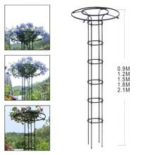 3-7FT Garden Vertical Umbrella Trellis Tower Frame Plant Climbing Support Frame - Black - View 8