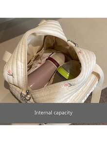 1 件可爱刺绣熊绗缝孕妇单肩斜挎包，时尚妈妈手提包 - 彩色 - 查看 5