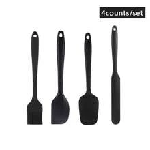 4pcs/Set Nordic Style Silicone Bakeware Tools, Mini Scraper/Mini Spatula/Basting Brush/Long Spatula, Macaron Colors, Cake Cream Cheese Spreader, Kitchen Utensils