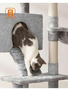 Árbol de Gatos, Torre para Gatos, 142 cm, Gris Claro - Gris Claro - Ver 4