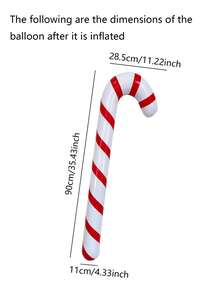 2pcs 90cm Inflatable Candy Canes, PVC Inflatable Christmas Decor Ornament - Giant Inflatable Candy Cane Decorations, Suitable For Indoor/Outdoor Christmas Decor, Party Prop - Red and White - View 3
