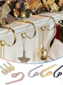 1/2/3 chiếc Móc treo tất Giáng sinh bằng vàng và bạc, Móc treo lò sưởi, Móc trang trí cây thông Noel chống trượt cho tiệc sinh nhật, đám cưới, Thích hợp để trang trí Giáng sinh, Móc treo tất lò sưởi, Trang trí phông nền tiệc, Giáng sinh - Nhiều màu - Xem 1