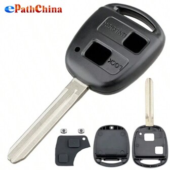 1 件丰田 2 键汽车遥控钥匙壳，TOY43 钥匙外壳，橡胶按钮垫适用于丰田/雅力士/普拉多