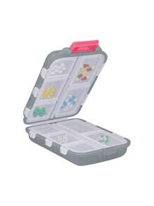 3 Packungen / 1 Packung tragbare Pillendose - ultraportabler wöchentlicher Reise-Pillenorganizer mit automatischem Spender und mehreren Fächern für Pillen, Vitamine und Fischöl - perfekt für Handtasche oder Tasche, kompakter und robuster Medizinbehälter