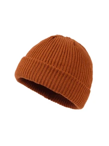 1 件 Y2K 风格时尚纯色针织帽，多用途保暖冬季便帽，适合街头、派对、户外活动、秋冬季服装 - 針織帽 - 查看 6