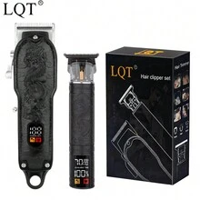 LQT 电动理发器胡须剃须刀专业理发机 USB 充电式理发套装男士 - 黑龍+007黑龍兩件套 - 查看 1