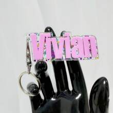 1 bucă breloc acrilic personalizat, breloc cu nume rucsac, etichetă cu nume 3D, etichetă cu nume personalizată, etichetă cu nume acrilică personalizată, etichetă pentru geanta pentru scutece