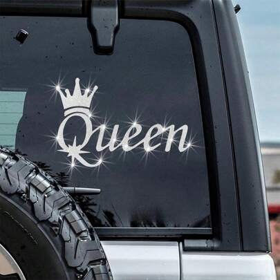 1 件闪亮女王汽车贴纸，适用于汽车外部装饰