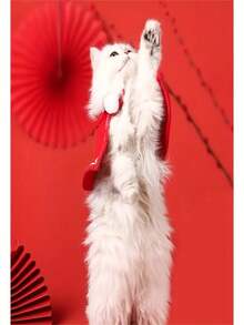 1 件猫咪圣诞头饰、宠物斗篷、狗狗冬季服装、节日服装宠物服装 - 彩色 - 查看 5