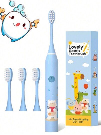1pc Power Electric Toothbrush With 4 Replaceable Toothbrush Heads, USB Charging, 5-Gear Switching Mode. Personal Care Appliances For Men And Women Oral Hygiene, Brightening Teeth, Soft Wool For Sensitive Teeth Oral Care Appliances
