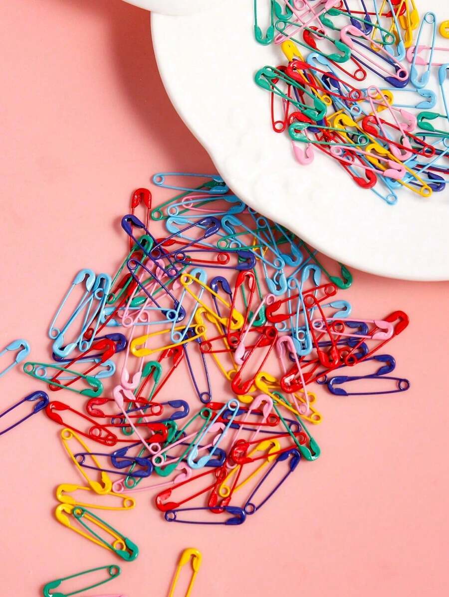 150/300 Pcs Various Color Pins, Mixed Candy Color Small Buckle, Suitable For Jewelry And Decorative Fasteners - Multicolor - View 1