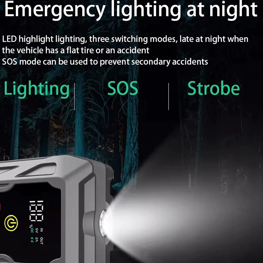 Jump Starter Car Jump Starter Auto Battery Pack 2000A 37000mWh Peak 12V