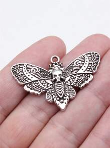 5 cái/túi 27x43mm Mặt dây chuyền đầu lâu bướm bướm đêm phù hợp làm vòng cổ móc chìa khóa bông tai phụ kiện trang sức - bướm sọ - Xem 10