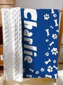 Personalisierte Katzen- und Hundenamen-Decken, Haustier-Pfoten-Muster-Decken, Hunde-Namen-Erinnerungsdecken, weiche Namensdecken, personalisierte Haustier-Geschenke, Weihnachtsgeschenk-Decken, Decken für enge Freunde, Familiengeschenke, Geburtstagsgeschenke, Geschenke für Familie/Freunde/Freundinnen/Freunde. - Verschiedenfarbig - Übersicht 2