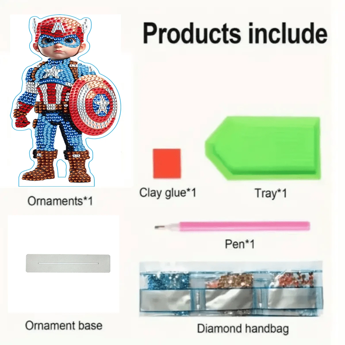 Marvel 1pc 18.1cm X 8.5cm / 7.1 X 3.3 Inch 5D Diamond Painting Bright