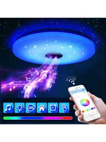 OYAJIA OYAJIA LED Deckenleuchte Dimmbar mit Bluetooth Lautsprecher,60W 50CM LED Deckenlampe mit Fernbedienung,RGBW Farbwechsel,Einstellbar für Schlafzimmer Küche Kinderzimmer Wohnzimmer