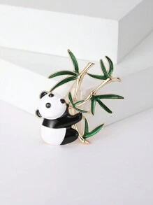Broche de panda con rhinestones lindo para mujeres, accesorio de joyería para fiesta, banquete y regalo - panda - Ver 2