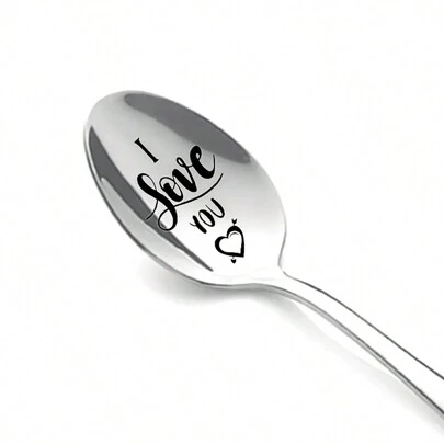 情人节礼物不锈钢牛奶咖啡勺情书婚礼纪念品周年纪念礼物送给女朋友男朋友餐厅/咖啡馆、学校用品