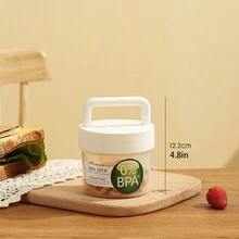 1pc便携式水果燕麦早餐杯学生牛奶杯酸奶杯沙拉杯上班族汤杯带勺 - 彩色 - 查看 2