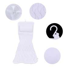 SanBouSi Alfombra antideslizante para ducha, alfombra de baño, alfombra de baño tipo spa con almohada y colchoneta para decorar el baño en verano y volver a la escuela