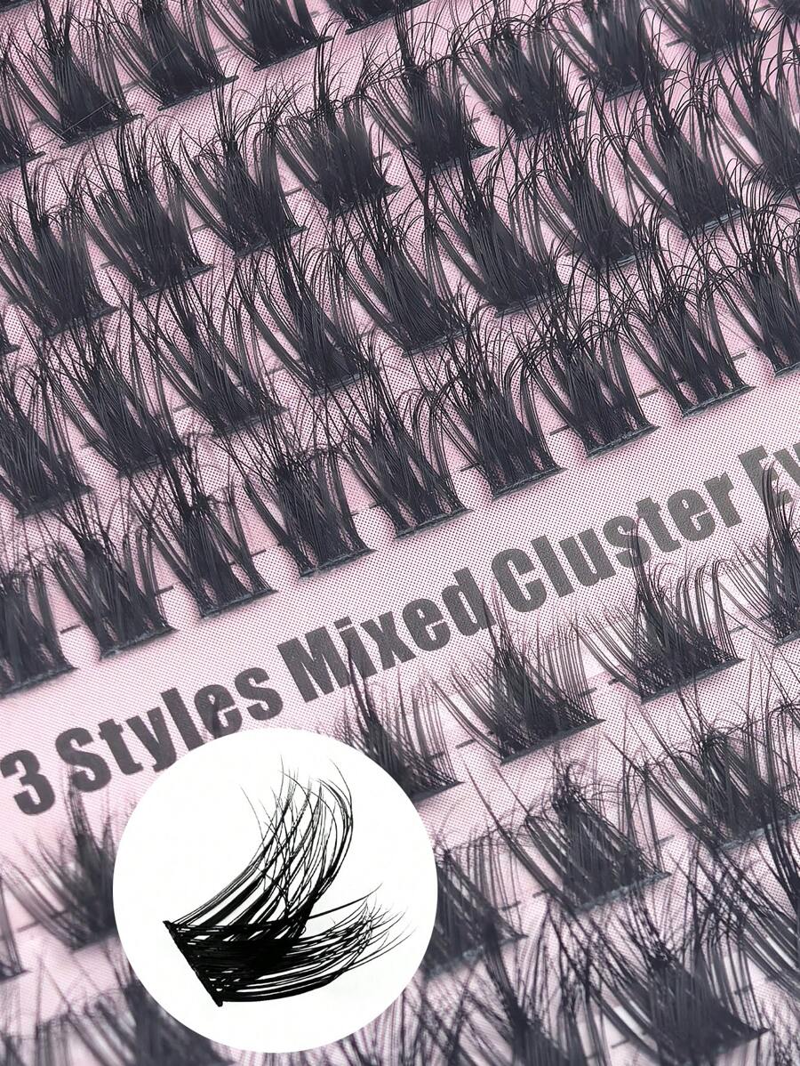 Hinarin 240 Pcs Wispy Individual Eyelashes 3 Styles Natural Clusters