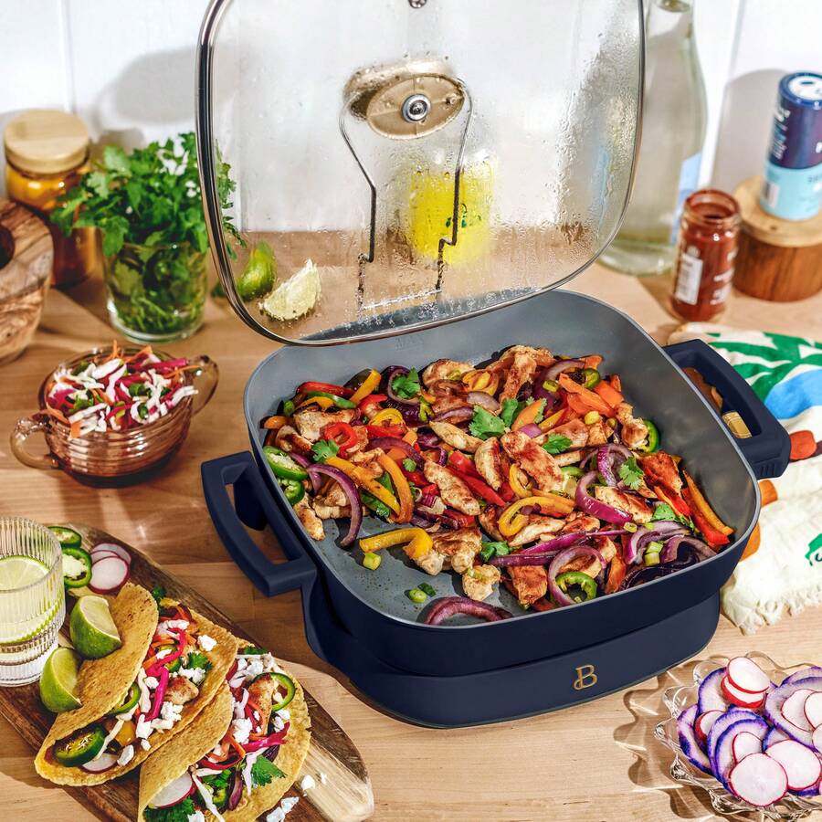 Luxury 5 In 1 Electric Skillet Expandable Up To 7 Qt With Glass Lid