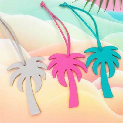 قلادة مفتاح 1 حبه بقلادة مفتاح علامة شجرة النخيل المصنوعة من جلد الغزال، إكسسوار أنيق للشنط السيارة عطر جديد للعطلات والأعياد والهدايا عيد الحب والكريسماس وعيد الشكر