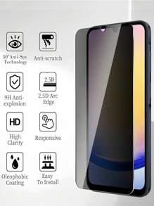 3 stuks 9H Full Coverage Privacy Anti-Clip Gehard Glas Screenprotector, Compatibel met de Galaxy S25 Ultra, 16/15/14/13/12/11 Pro Max Plus, Honor, Redmi en meer modellen. Valbestendig, niet-breekbaar, anti-spion gehard glas, geen bubbels, eenvoudig aan te brengen, stevig en duurzaam, ondersteunt geen vingerafdrukherkenning. Cadeau voor verjaardagen, familie, vrienden, telefoonscreenprotector en telefoonaccessoires.