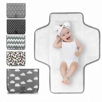1 Piece Baby Changing Pad: Waterproof Portable Changing Pad With Built-In Pillow, Suitable For Daily Baby Changing Pad Use When