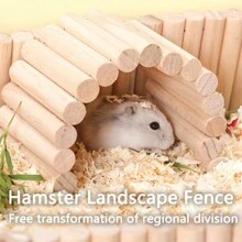 小型宠物围栏、仓鼠围栏、笼子、景观玩具、咀嚼楼梯、隐藏隧道、笼子配件，多种尺寸可供选择 - 卡其色 - 查看 6