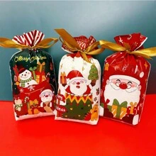 Túi rút dây ruy băng đựng kẹo bánh quy quà tặng, Giáng sinh - nhiều màu - Xem 11