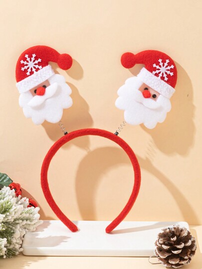 قطعة واحدة شريط رأس أنيق بشكل سانتا كلوز مصنوع من ألياف البوليستر، للكريسماس وعيد الهالوين