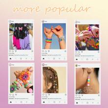 100/200pcs Acrylic Pony Beads Multicolor Plastic Bucket Beads For Jewelry Making DIY Braid Bracelet Necklace Pendant