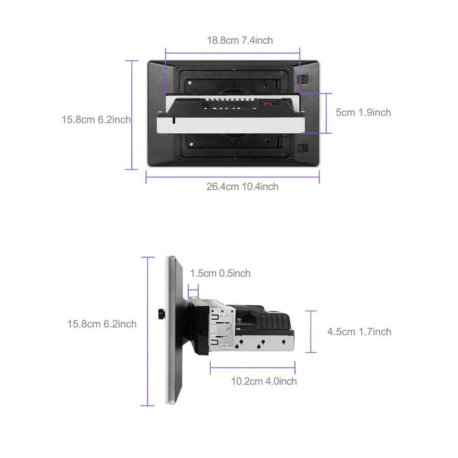 2+64G Single Din Car Radio Stereo 10.4 Inch Android 13 Wireless Carplay