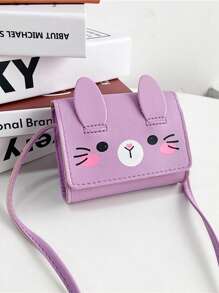 1pc PU Magnetic Buckle Fashion Cartoon Rabbit 3D Ear One Shoulder Crossbody Bag, Cute Mini Coin Purse, Suitable For Girls In Various Occasions, Comfortable Shoulder Strap, Versatile And Unpicky, Suitable For Outdoor, Play, Commute Use, Perfect Gift For Teenagers - Cartoon Coin Crossbody Bag - View 5