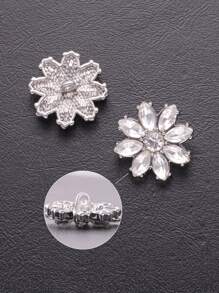 5 Peças/Pacote Botões de Metal com Pétalas de Flor de Cristal Transparente Brilhante, para Camisa, Suéter, Terno, Vestido, Casaco de Pele, Jaqueta, Decoração Costurada à Mão, DIY para Sapatos, Chapéus, Caixas de Presente, Bolsas, Pingentes, Acessórios de Joalheria da Moda