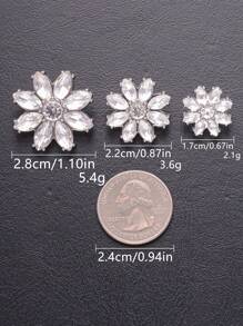 5 Peças/Pacote Botões de Metal com Pétalas de Flor de Cristal Transparente Brilhante, para Camisa, Suéter, Terno, Vestido, Casaco de Pele, Jaqueta, Decoração Costurada à Mão, DIY para Sapatos, Chapéus, Caixas de Presente, Bolsas, Pingentes, Acessórios de Joalheria da Moda