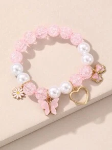 1pc Butterfly Crystal Beads Children's Bracelet