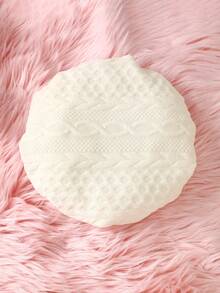 Bộ 2 váy len họa tiết lúa mì ấm áp mùa xuân và mùa thu cho bé gái kèm nút nhung và mũ phù hợp, có thể giặt bằng máy, kiểu dáng vừa vặn, dài đến đầu gối, thích hợp cho tiệc tùng và làm quà tặng - Màu be - Xem 8